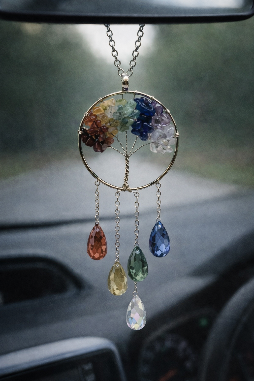 Chakra Tree of Life Car Charm