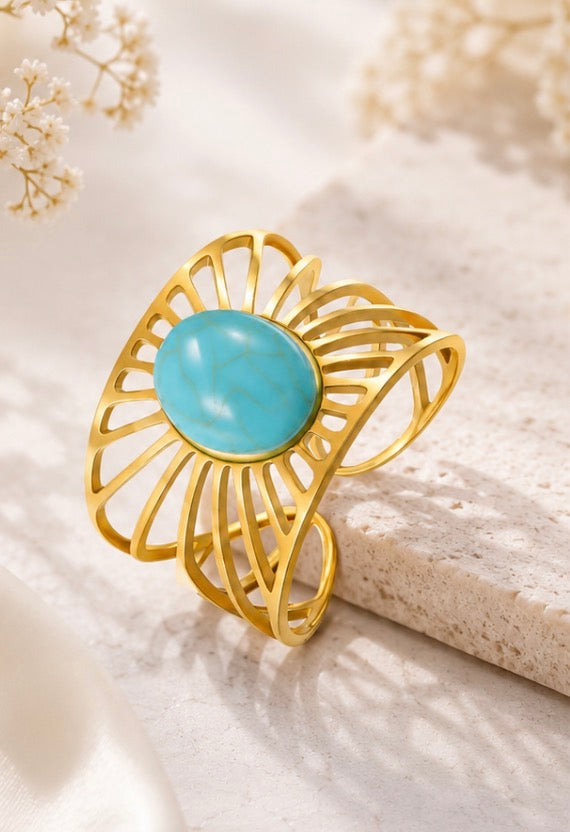 Turquoise Sunburst Ring