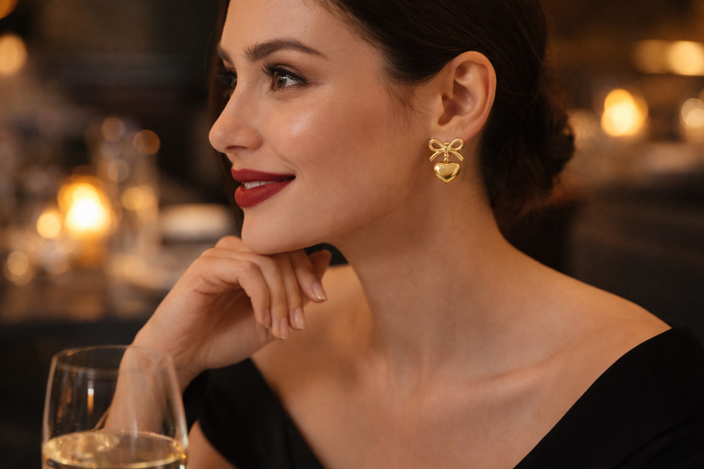 Vivienne Sweetheart Bow Studs