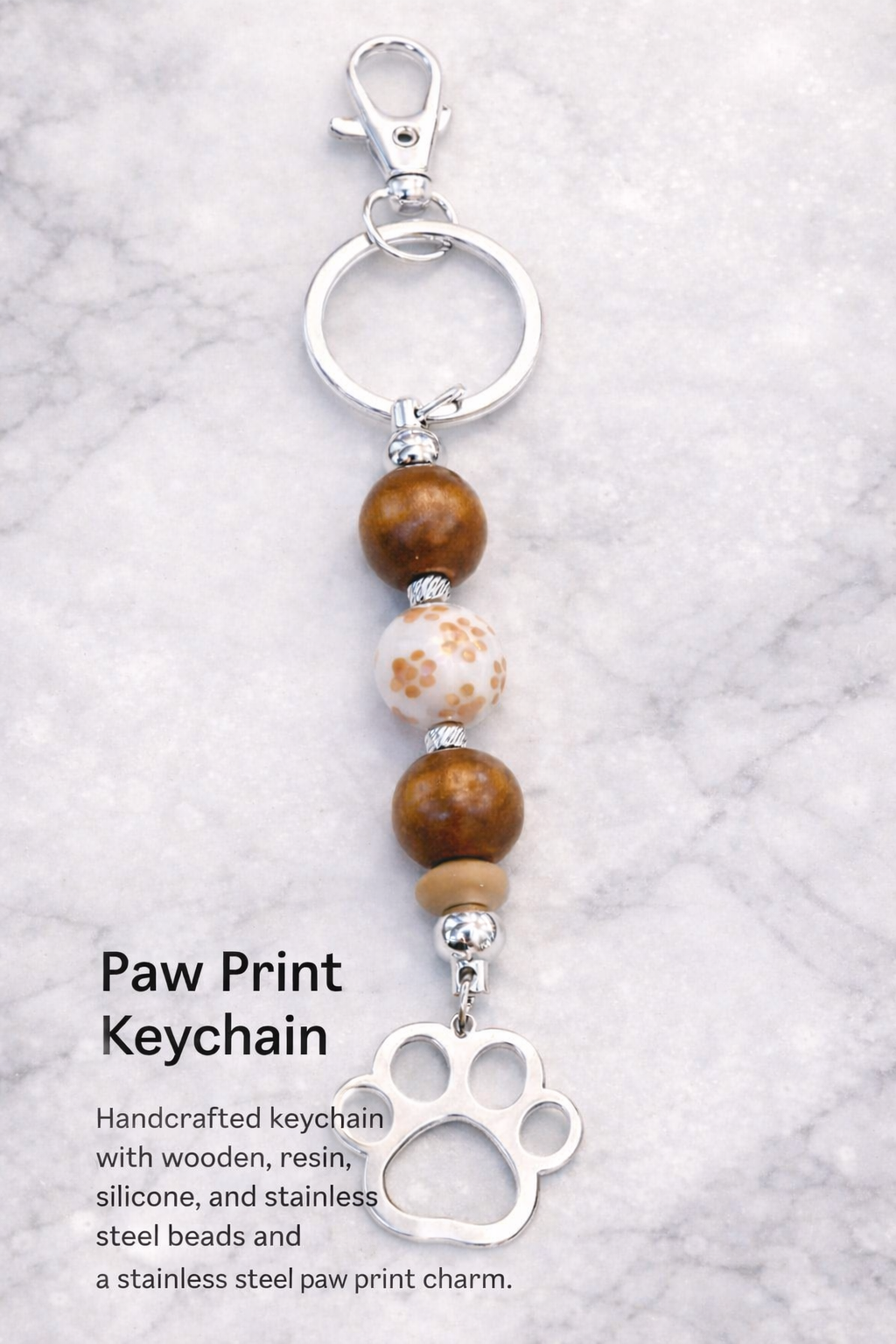 Paw Print Charm Keychain