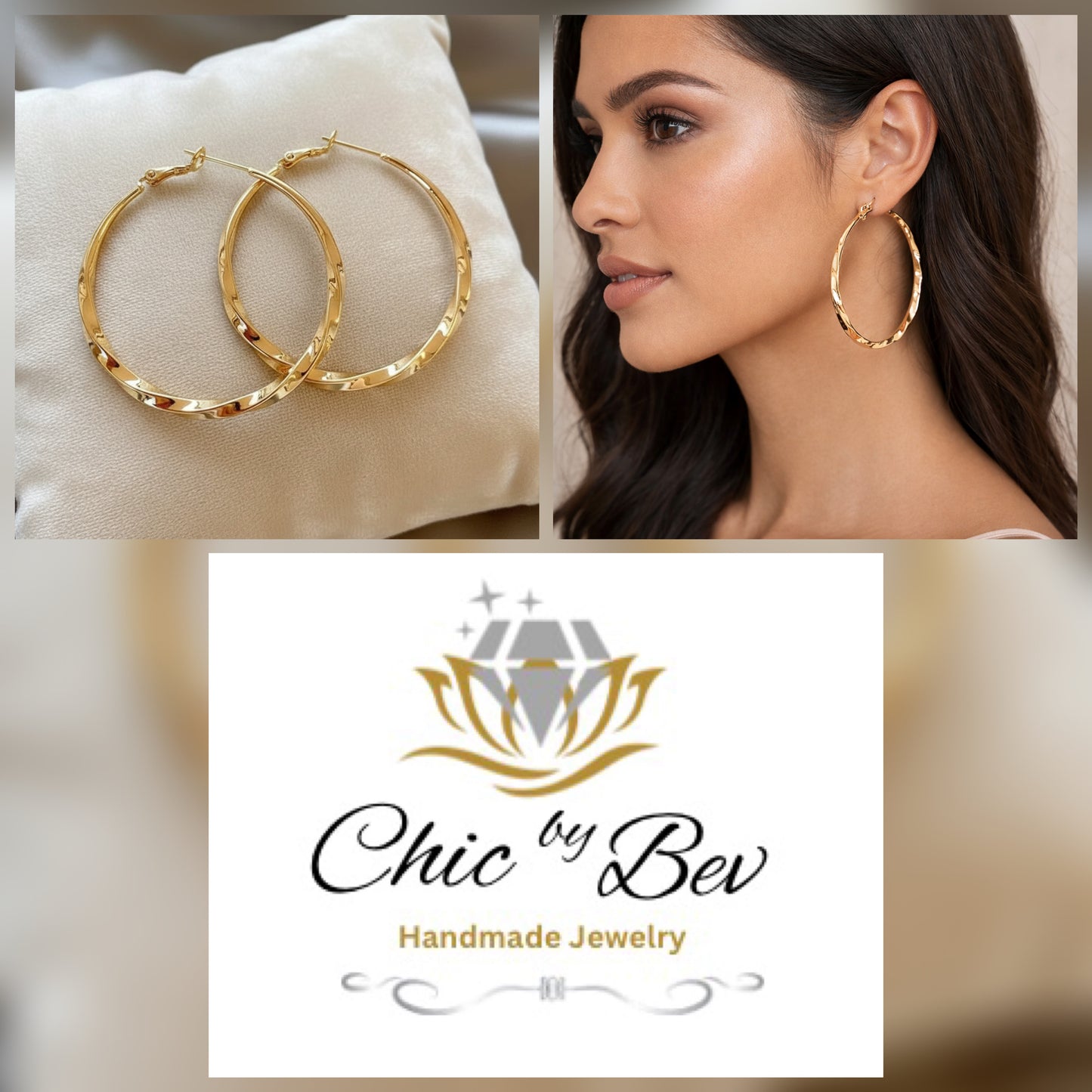 Golden Twist Hoop Earrings