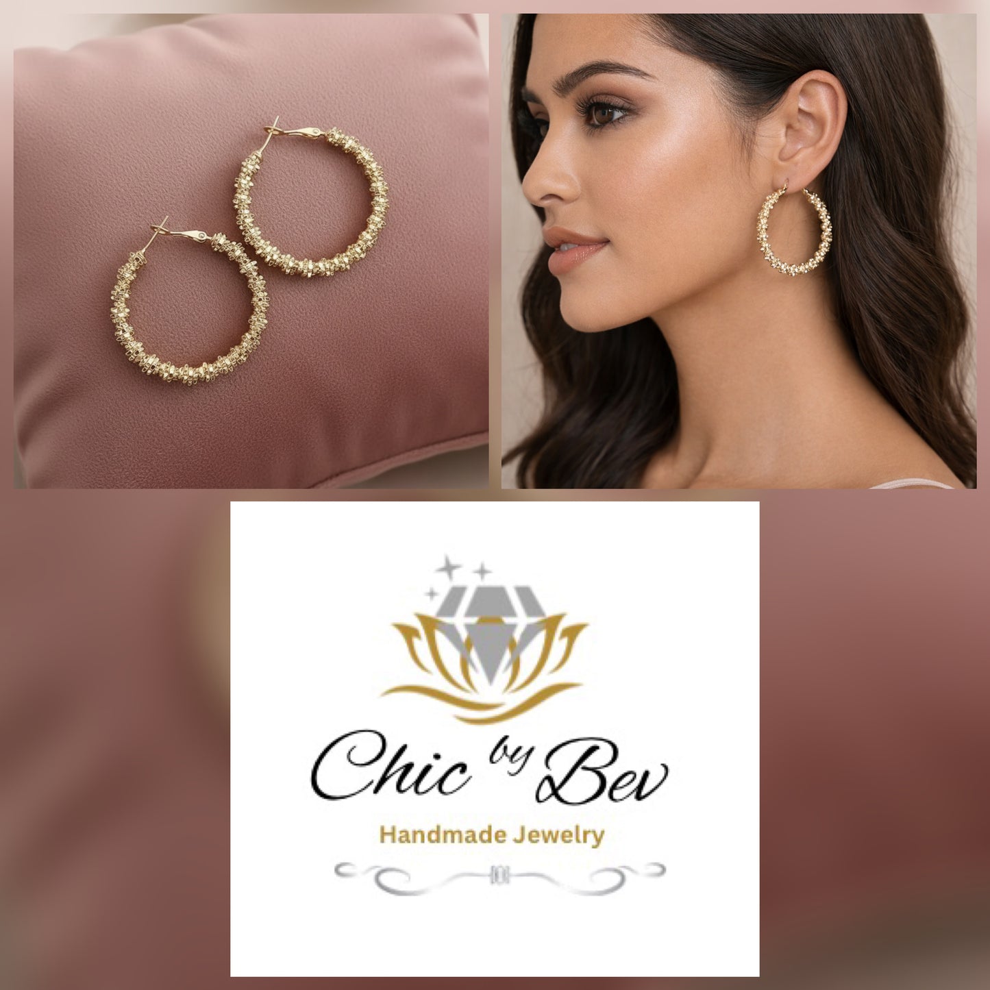 Sunlit Spark Gold Hoop Earrings