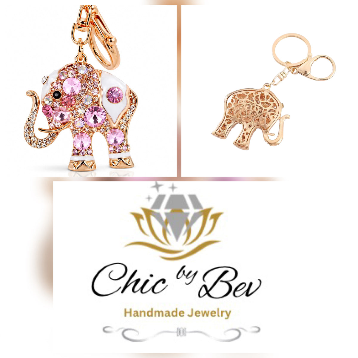Rosé Wishes Elephant Keychain