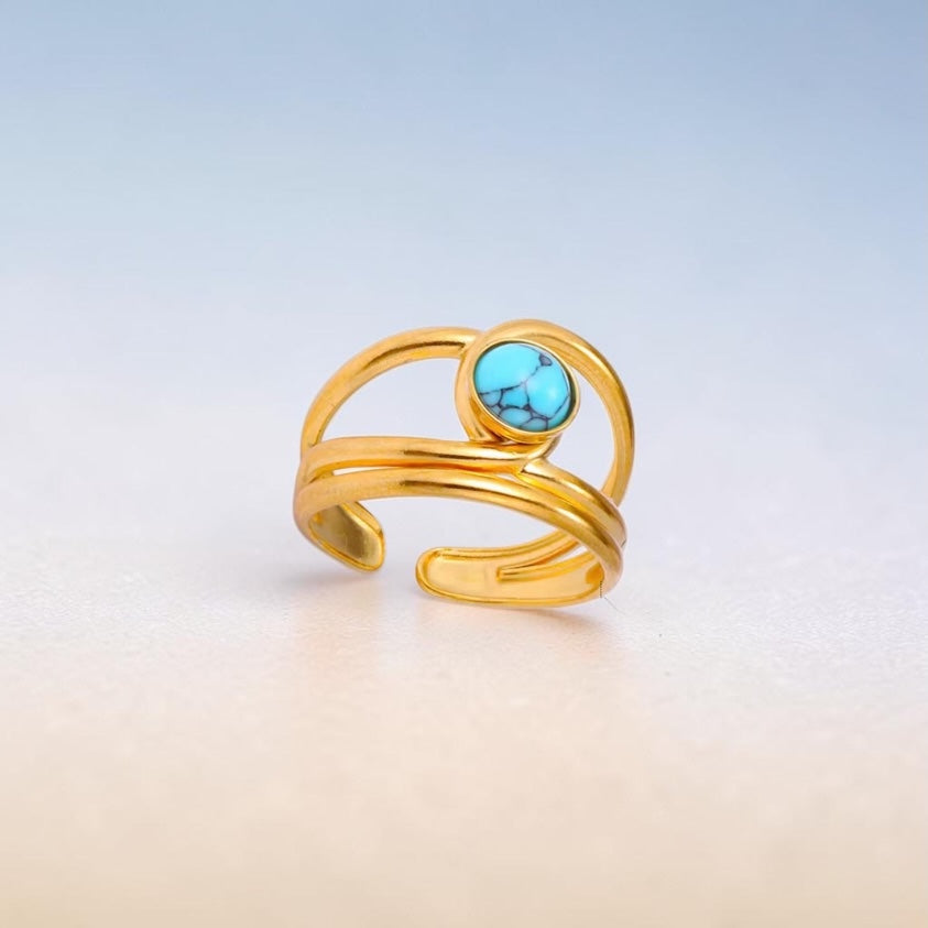 Adjustable Gold Plated Stainless Steel Ring