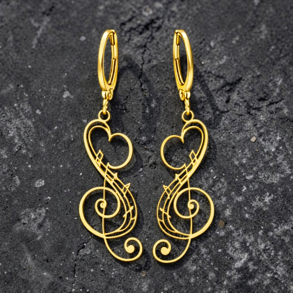Aria Melody Heart Earrings