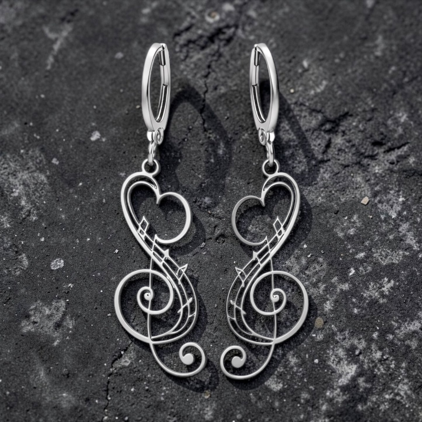 Aria Melody Heart Earrings