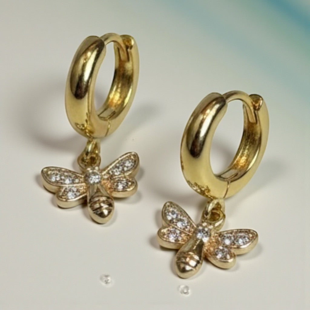 Aubree Bee Huggie Earrings