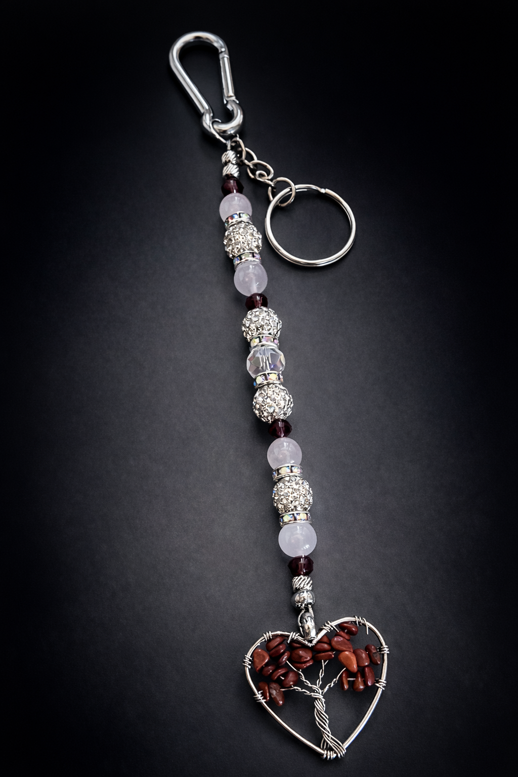 Crimson Heart Tree Purse Charm