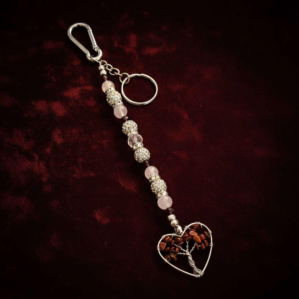Crimson Heart Tree Purse Charm