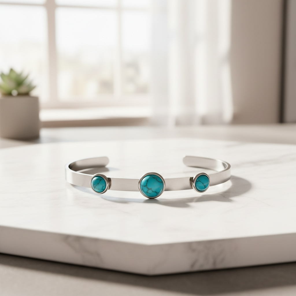 Aqua Serenity Turquoise Open Cuff Bracelet