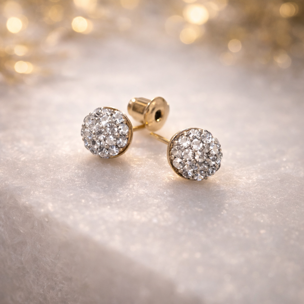 Aria Rhinestone Clay Stud Earrings