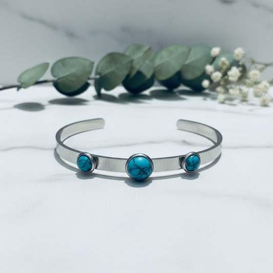 Aqua Serenity Turquoise Open Cuff Bracelet