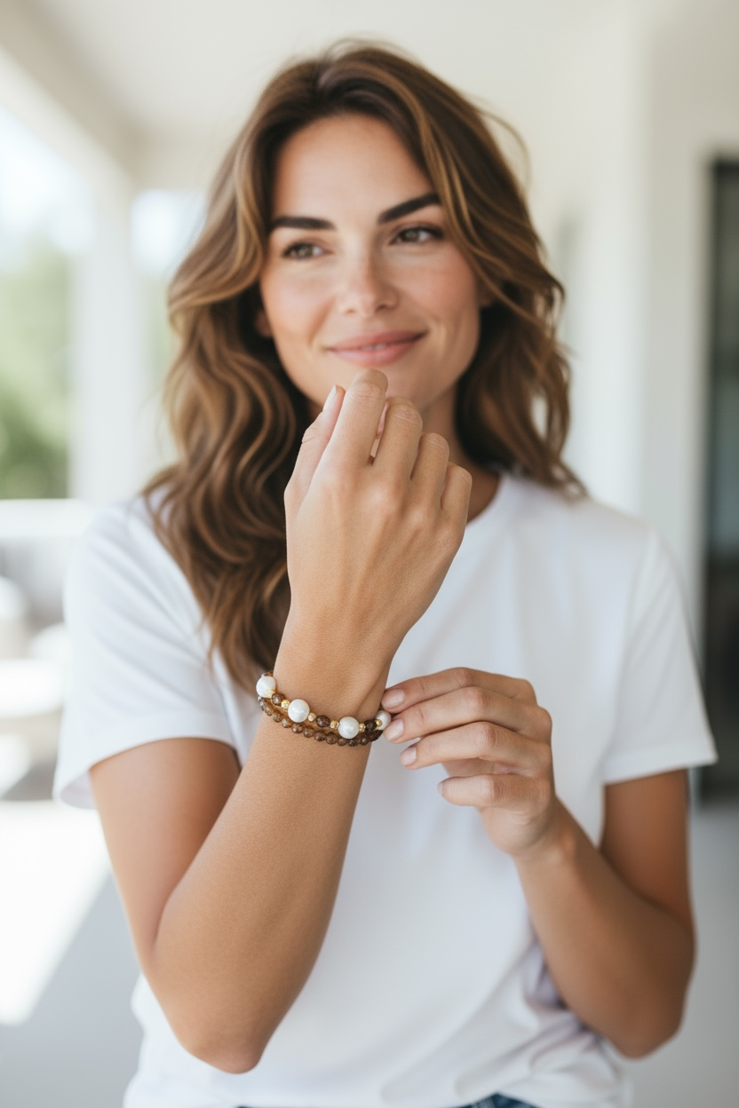 soft yet striking handmade bracelet