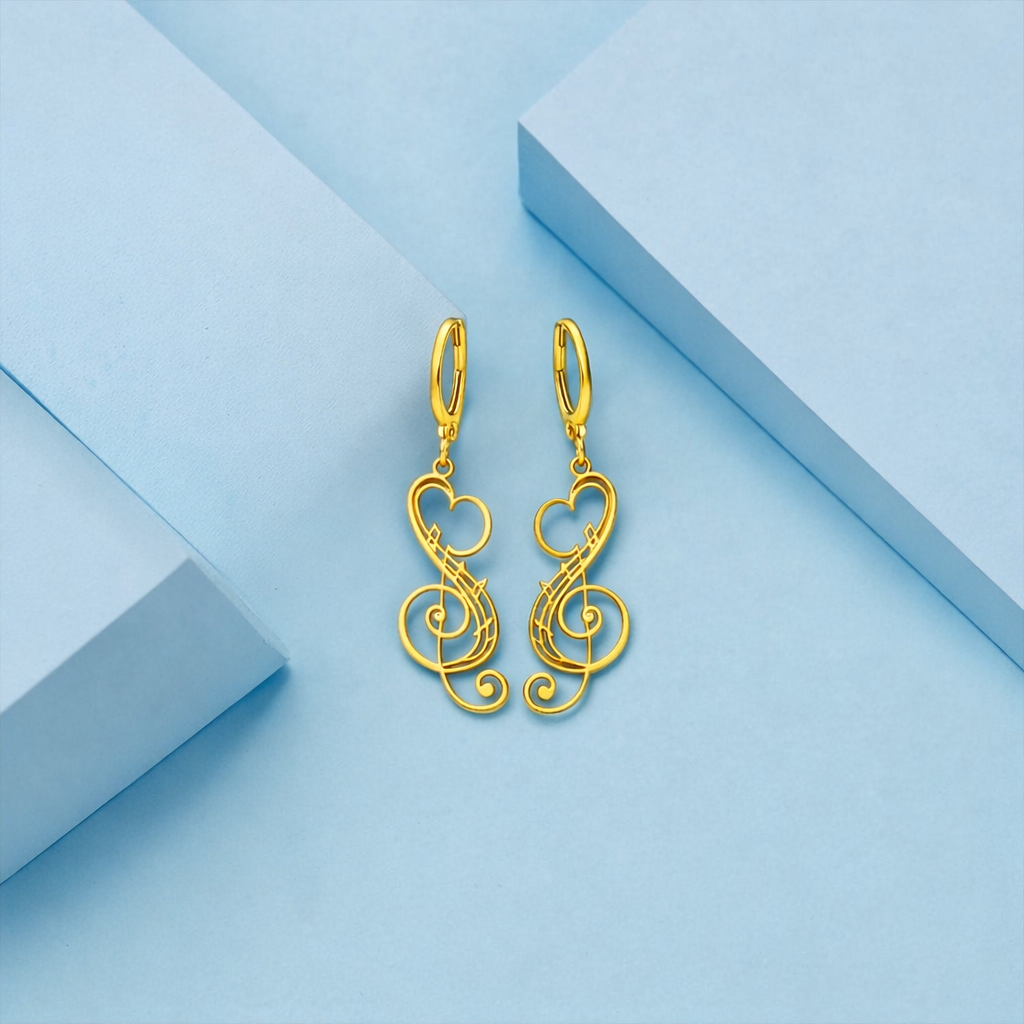 Aria Melody Heart Earrings