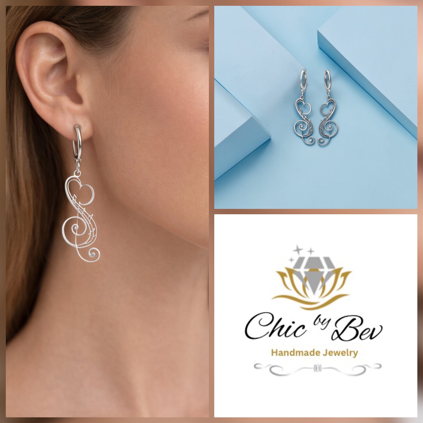 Aria Melody Heart Earrings