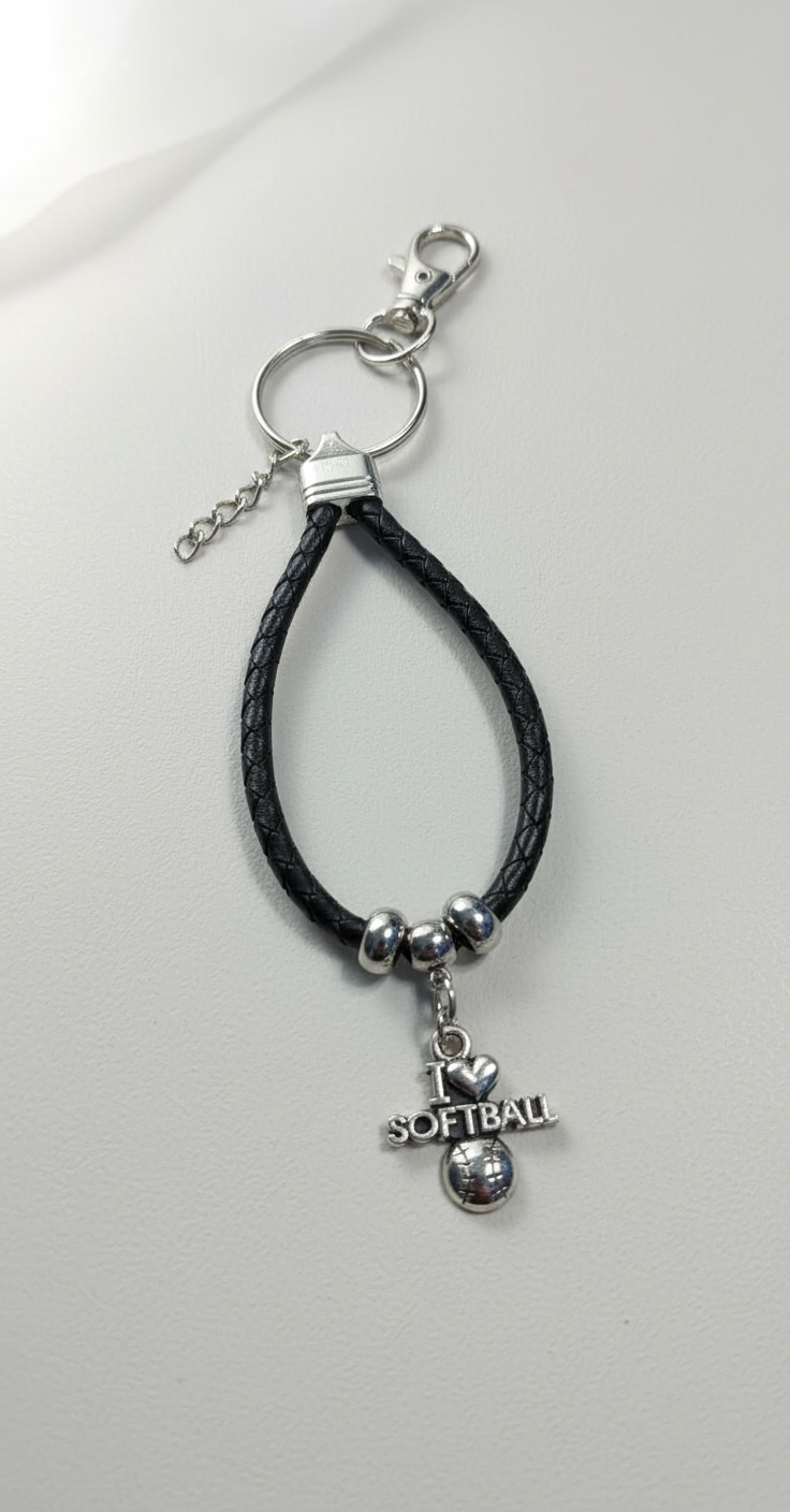 Heart of Softball Keychain