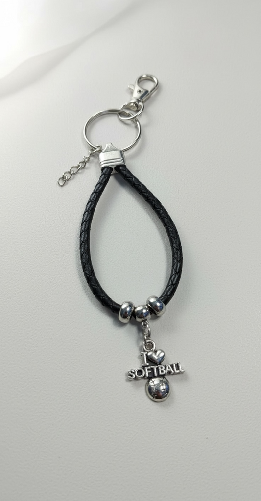 Heart of Softball Keychain