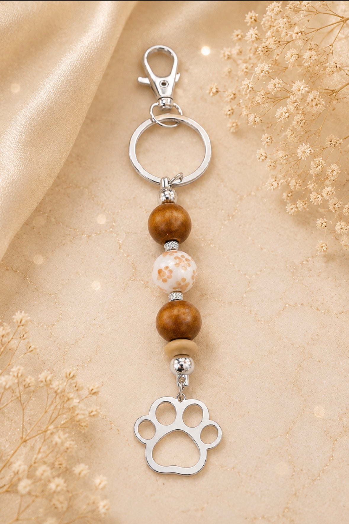 Paw Print Charm Keychain