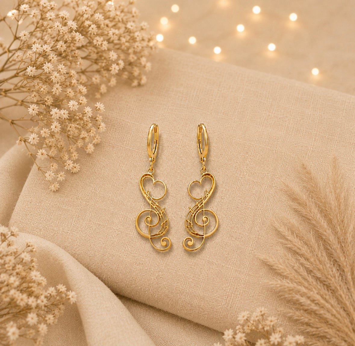 Aria Melody Heart Earrings