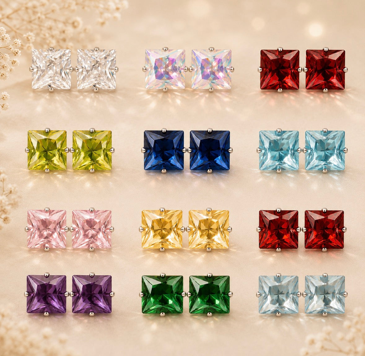 Gemstone Glow Birthday Studs