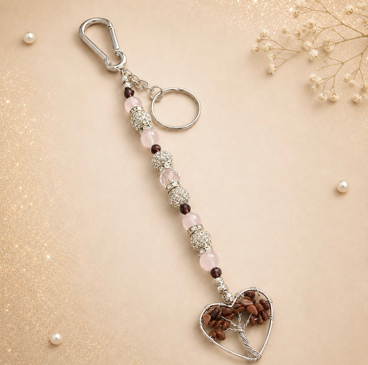 Crimson Heart Tree Purse Charm