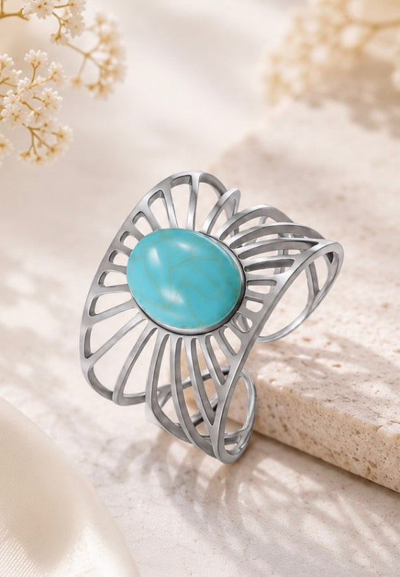 Turquoise Sunburst Ring