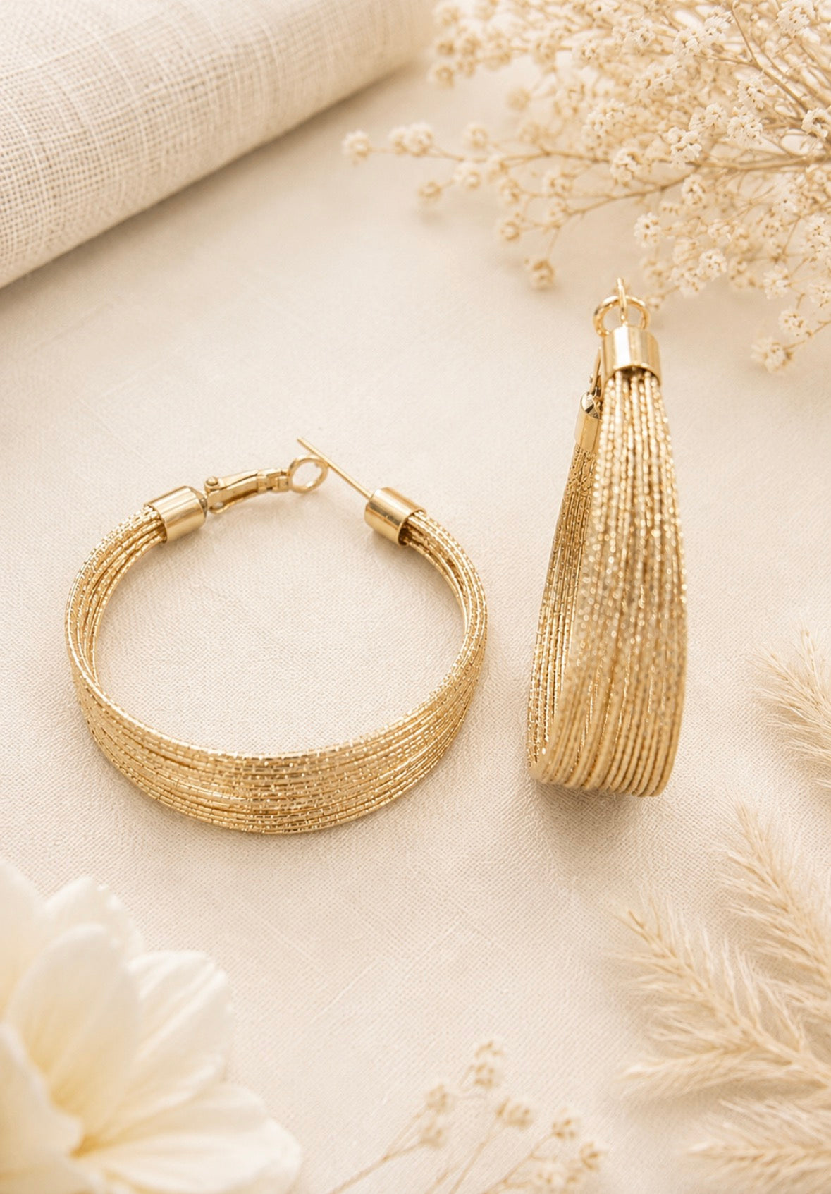 Arabella Golden Shimmer Hoop Earrings