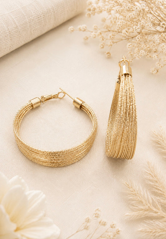 Arabella Golden Shimmer Hoop Earrings