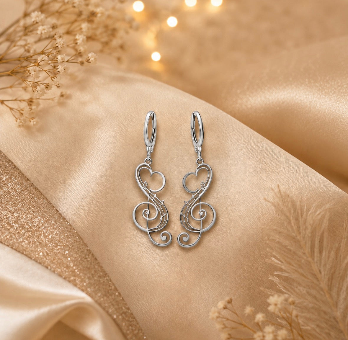 Aria Melody Heart Earrings