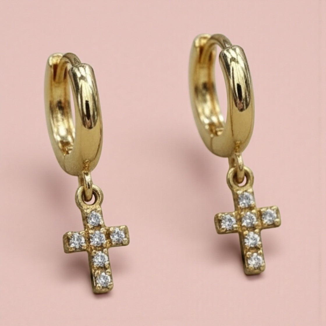 Faithful Sparkle Huggies Earrings