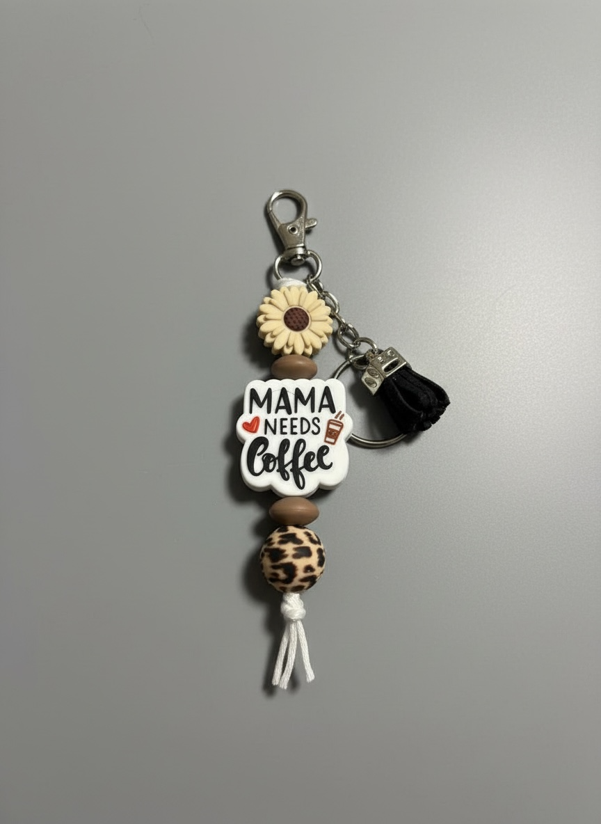 Sunflower Latte Mama Keychain