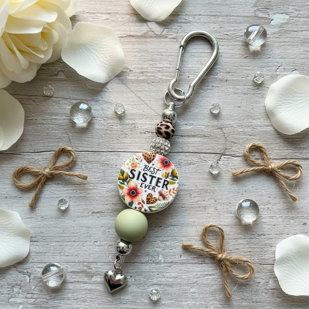 Petal Promise Sister Keychain