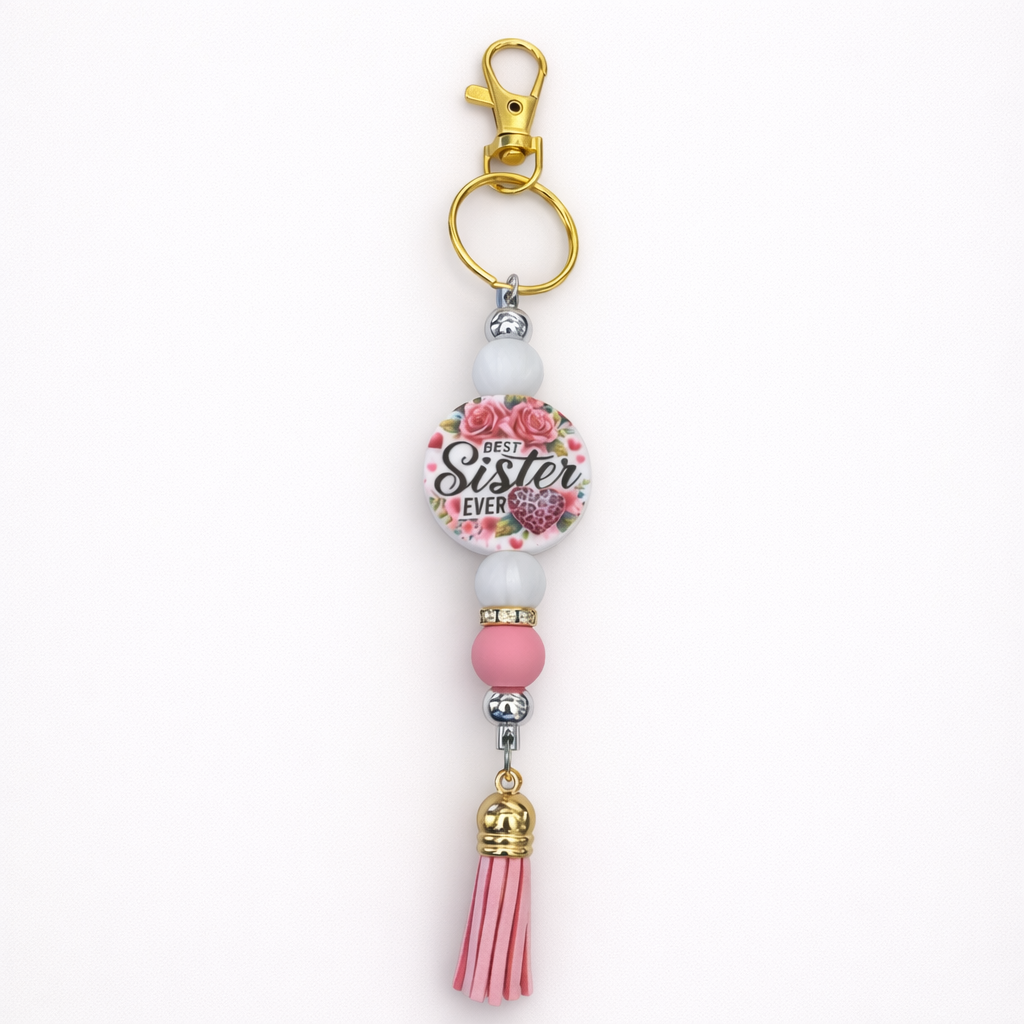 Rose Best Sister Keychain