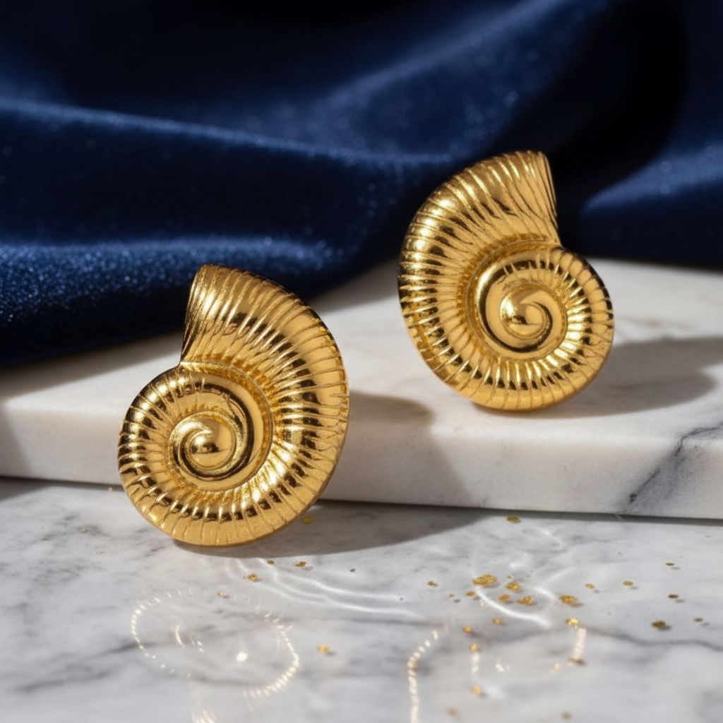 Aurelia Spiral Stud Earrings