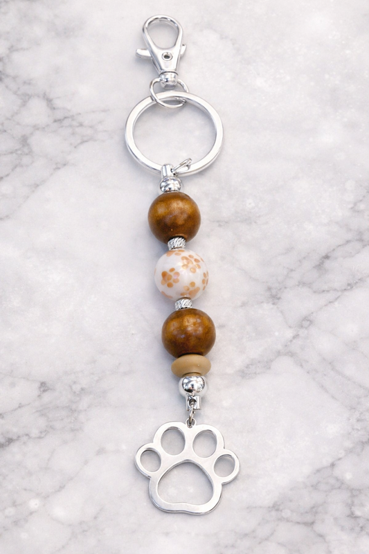 Paw Print Charm Keychain