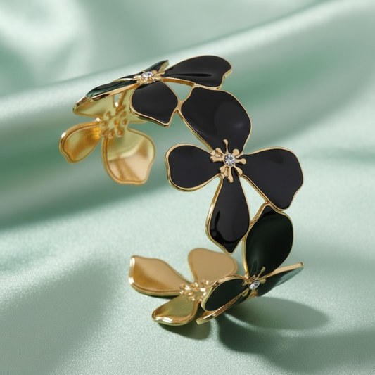 Midnight Bloom Cuff Bracelet