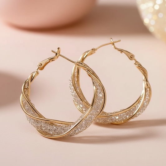 Radiant Infinity Twist Hoops