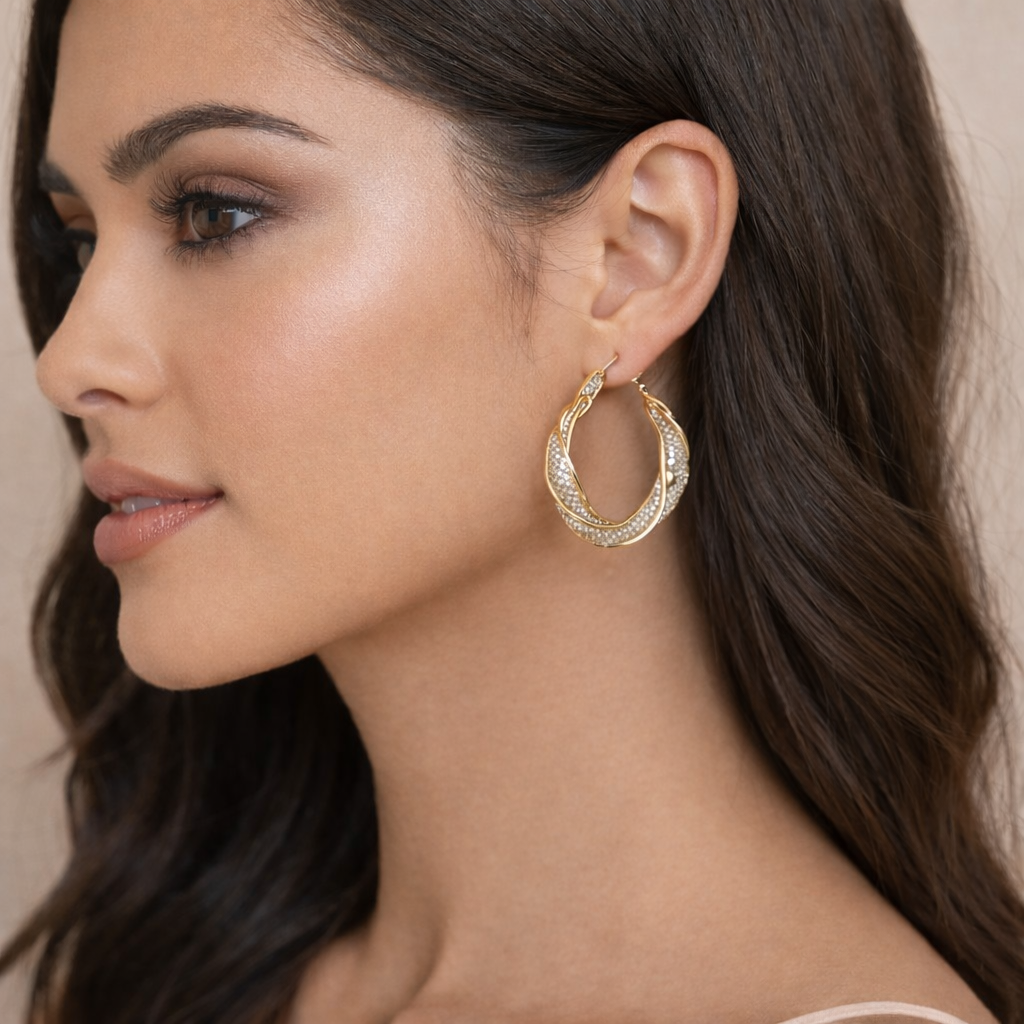 Radiant Infinity Twist Hoops