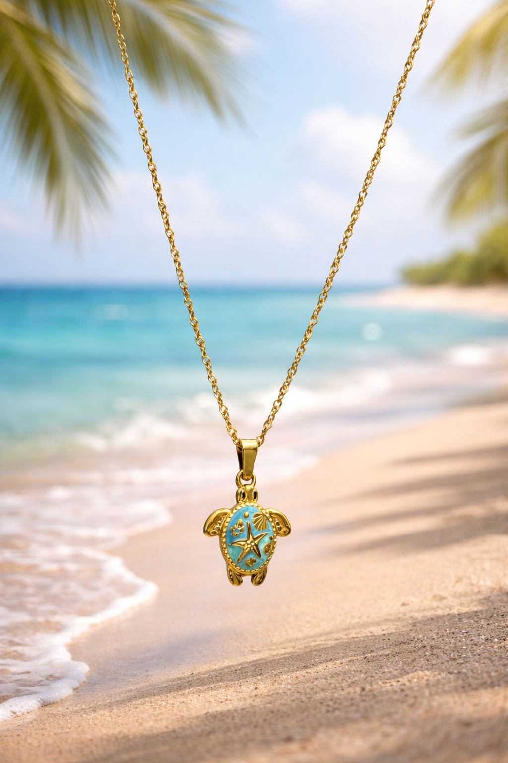 Kaia Blue Turtle Necklace