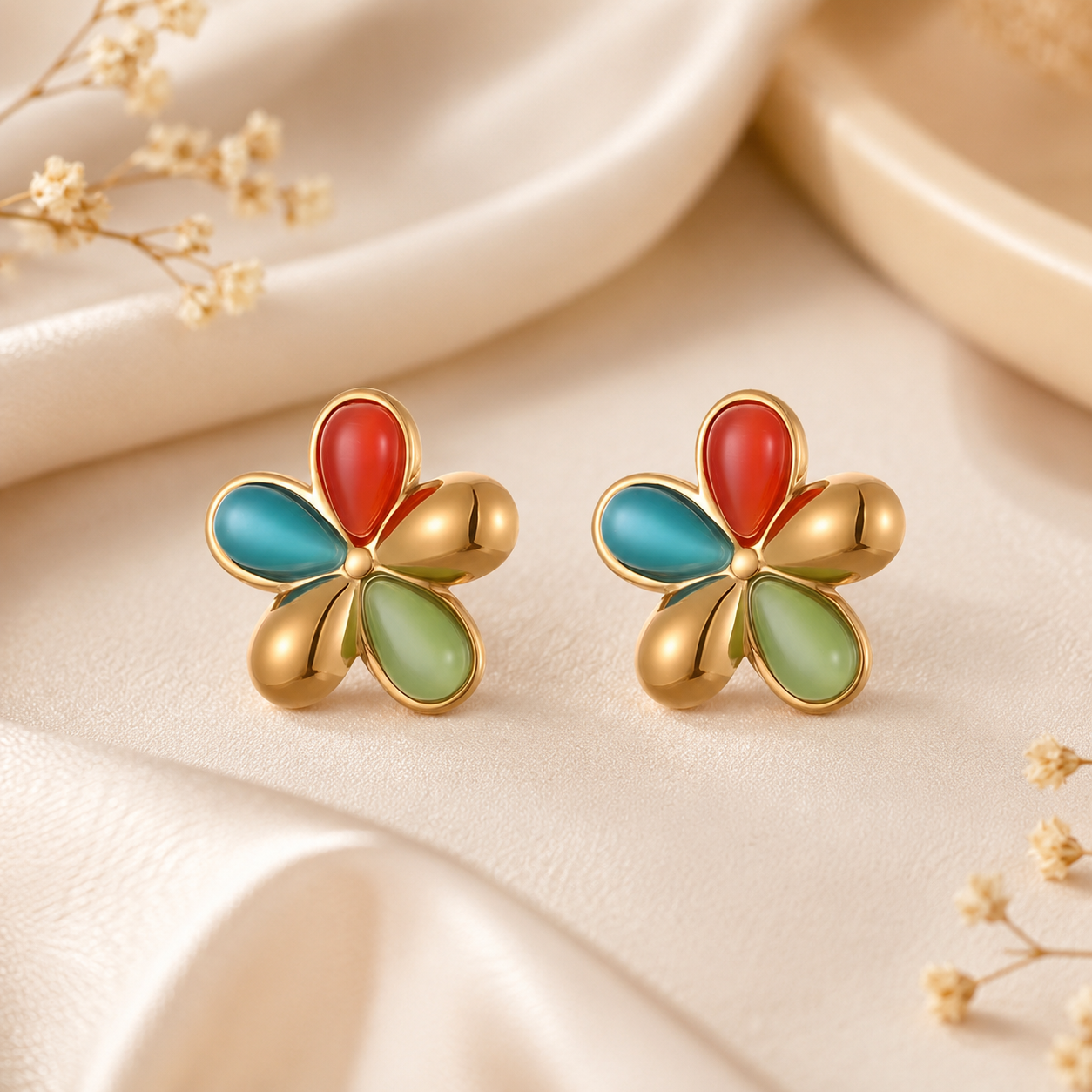 Petals of Joy Stud Earrings