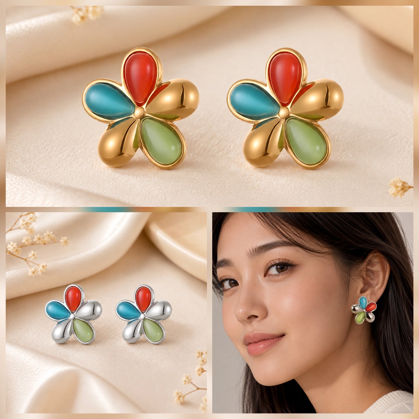 Petals of Joy Stud Earrings