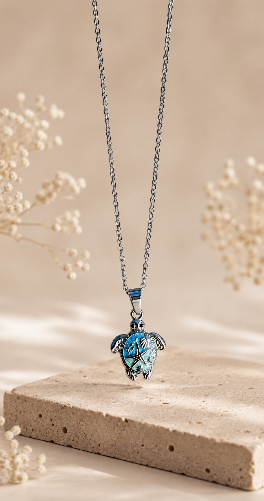 Kaia Blue Turtle Necklace
