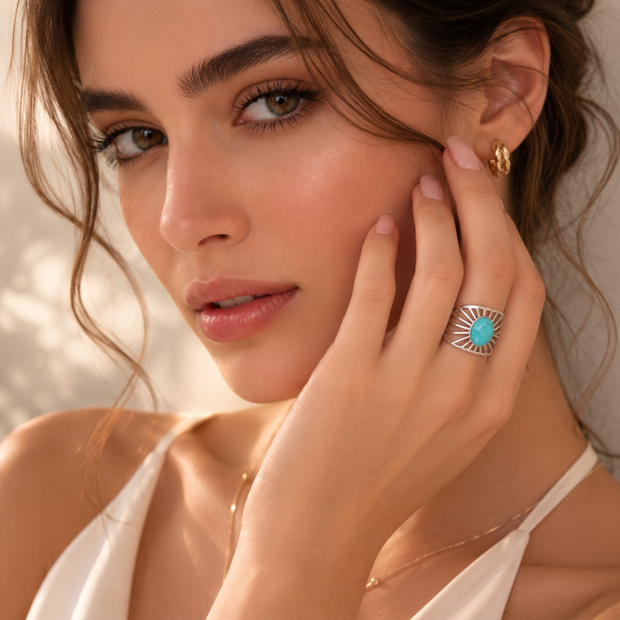 Turquoise Sunburst Ring