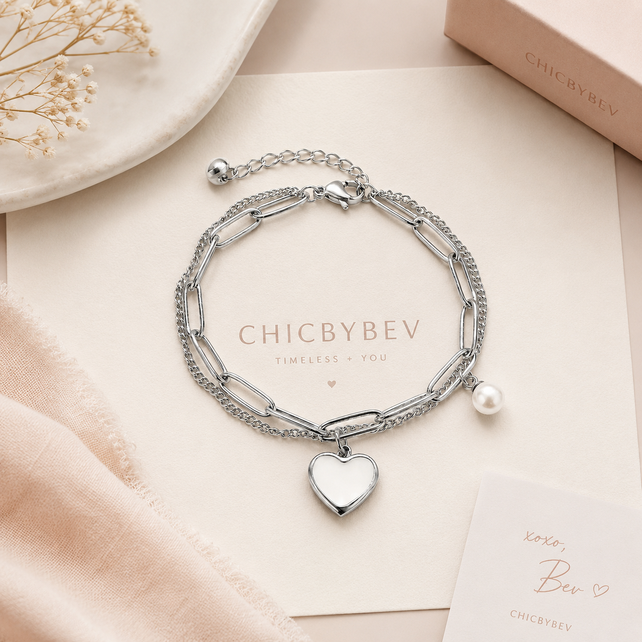 Amour Pearl Link Bracelet