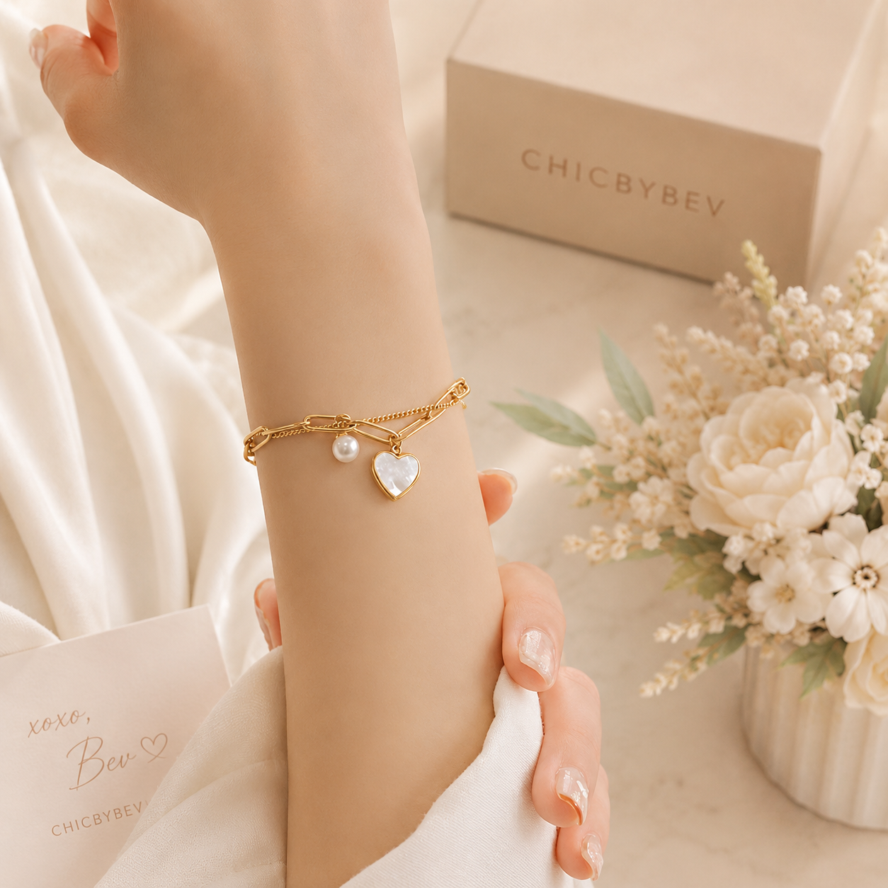 Amour Pearl Link Bracelet
