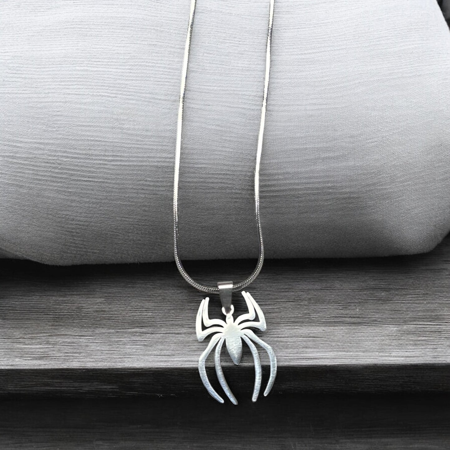 Silver Spider Necklace