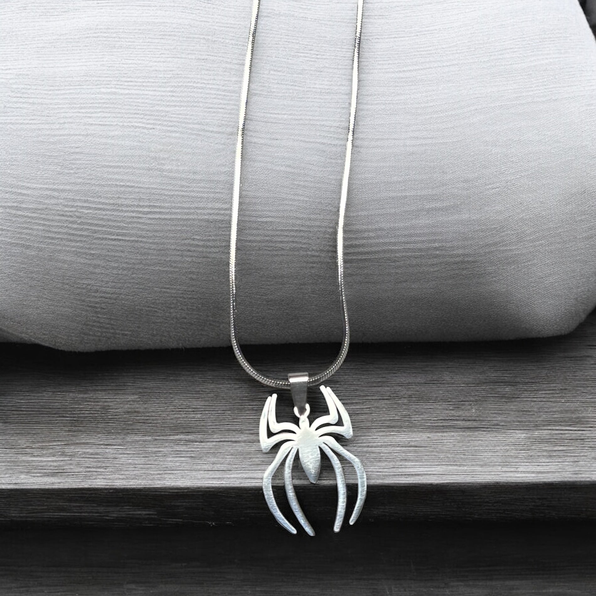 Silver Spider Necklace