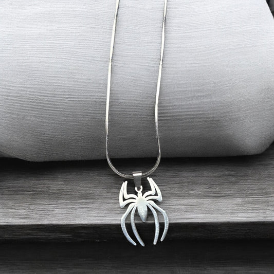 Silver Spider Necklace