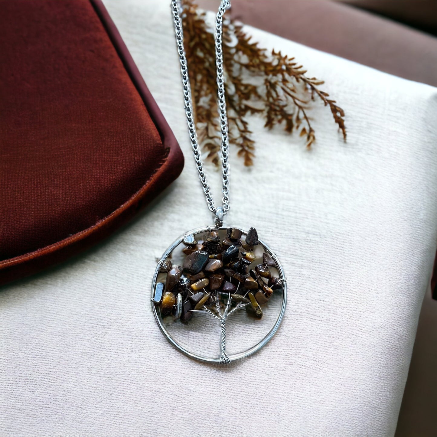 Tree of Life crystal pendant necklace 