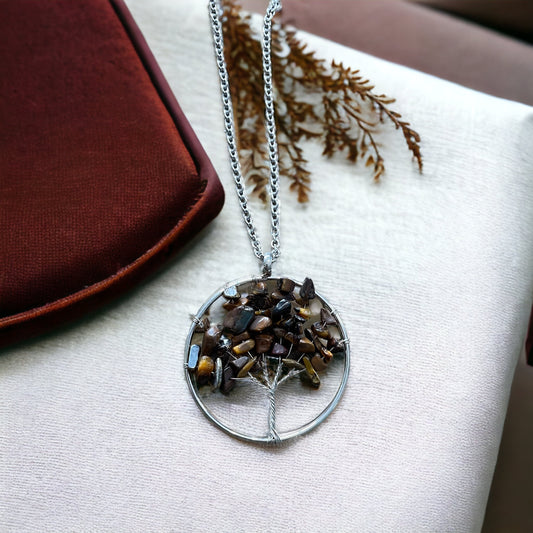 Tree of Life crystal pendant necklace 